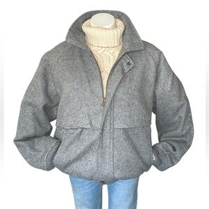 v i n t a g e :: Wool Warm Padded Lined Tweed Bomber Jacket